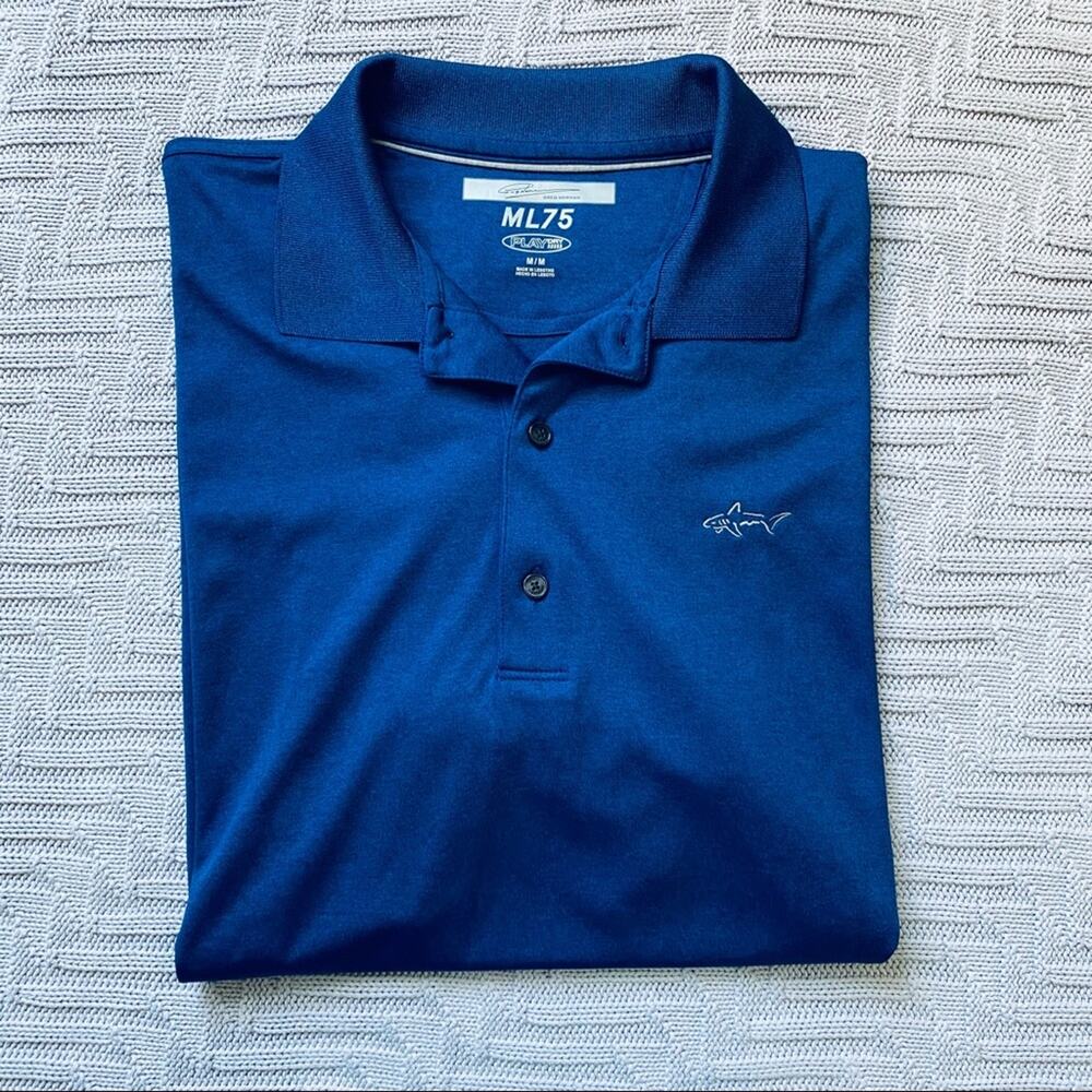 Greg Norman blue short sleeve polo shirt